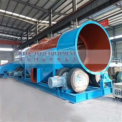 Rotary Scrubber Trommel Sticky Clay Bahan mentah